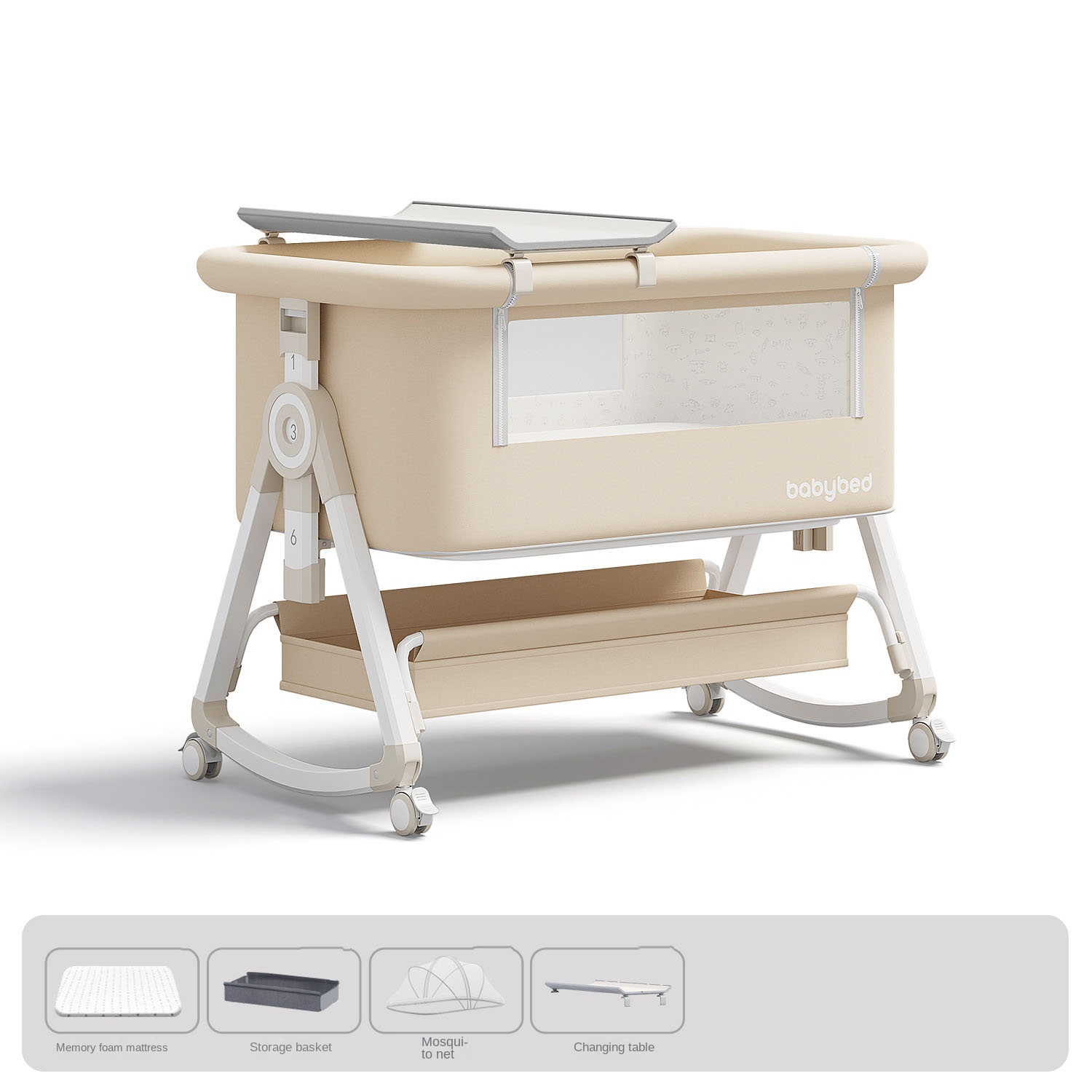 Baby Nursery Trolley - Baby Crib , Portable and Adjustable,