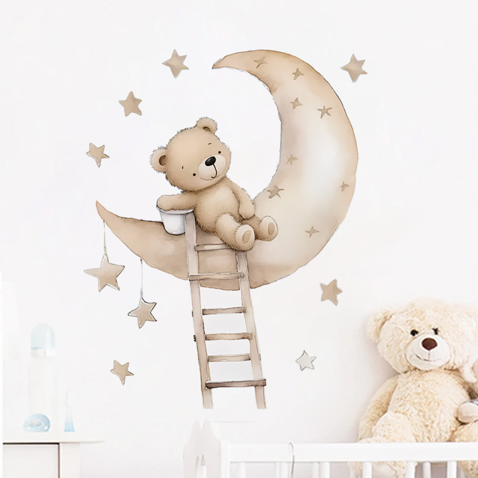 Cute Bear Star Cloud Wall Stic - đánh giá và giá Baby Girl Nursery Quotes