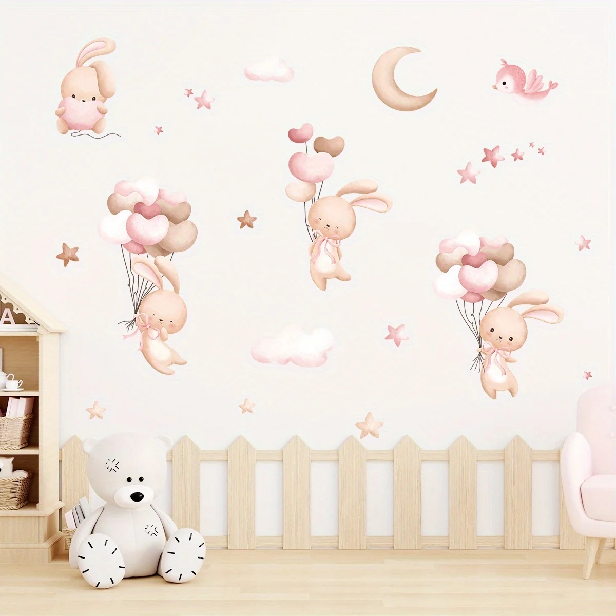 Cute Rabbit Balloon Wall Stick - đánh giá và giá Baby Girl Nursery Quotes