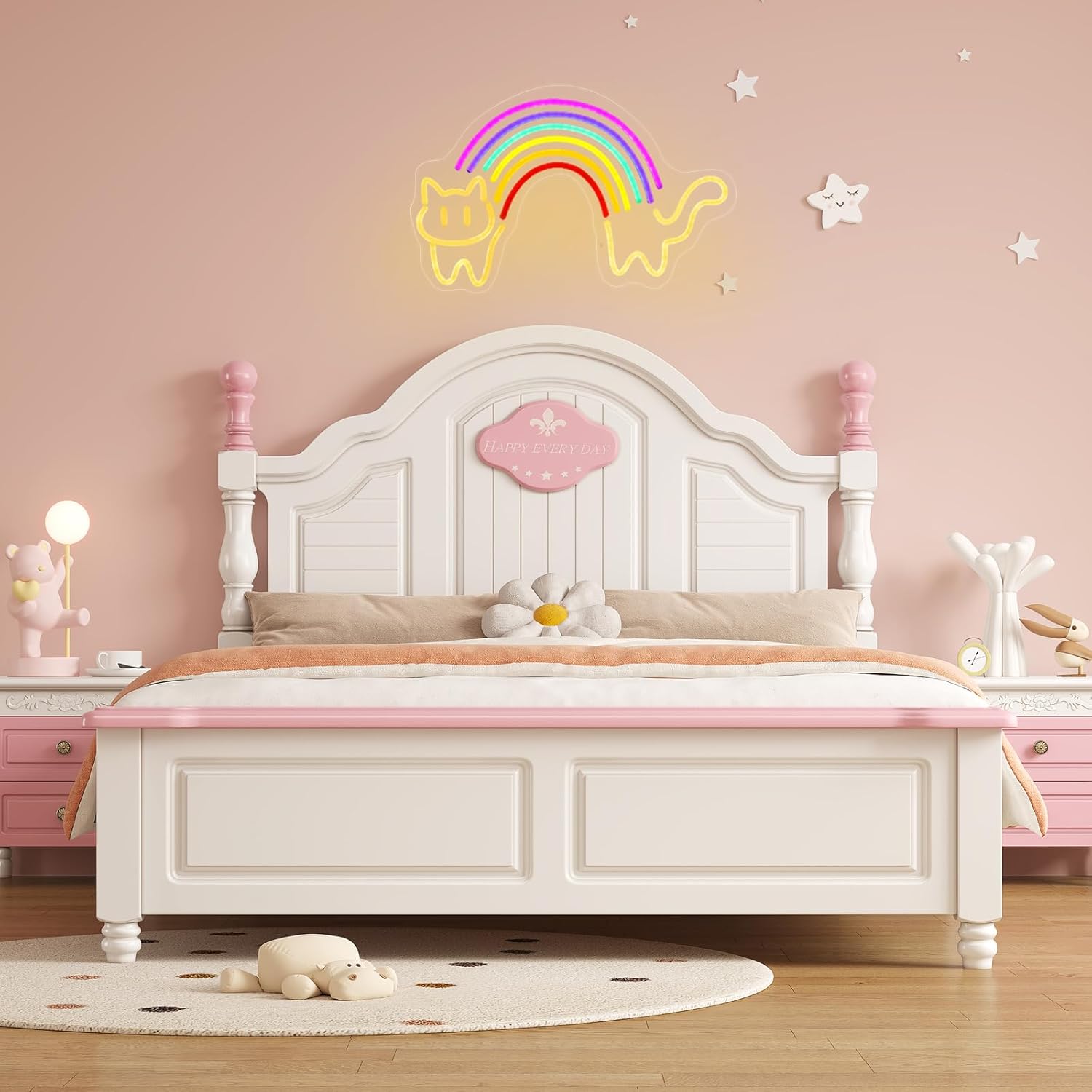 Rainbow Cat Neon Sign Cute Cat - đánh giá và giá Baby Nursery Wall Lights