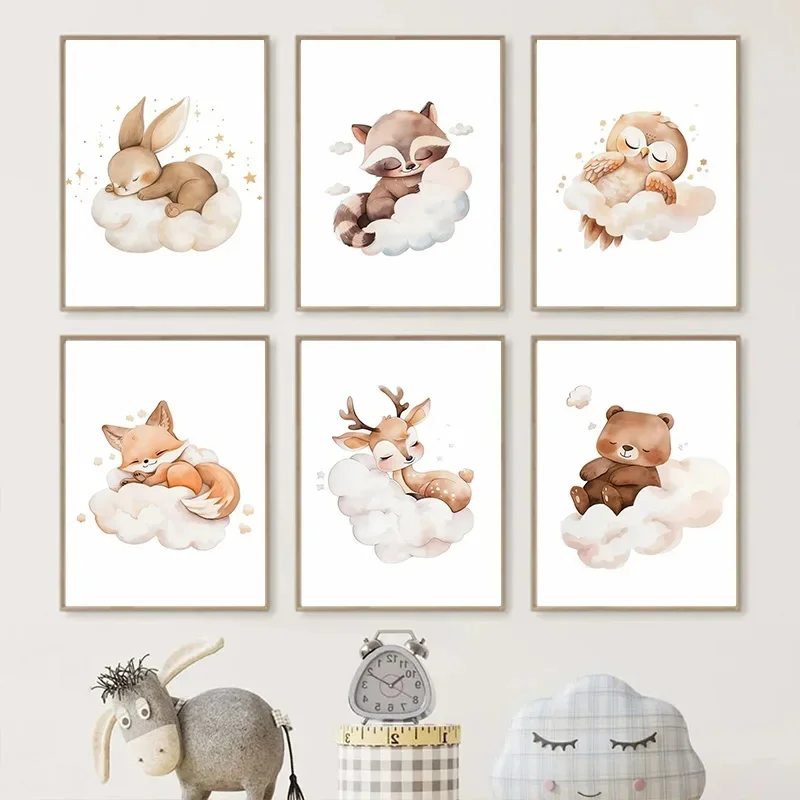 Cartoon Cloud Animal Canvas Pa - đánh giá và giá Baby Nursery Frames
