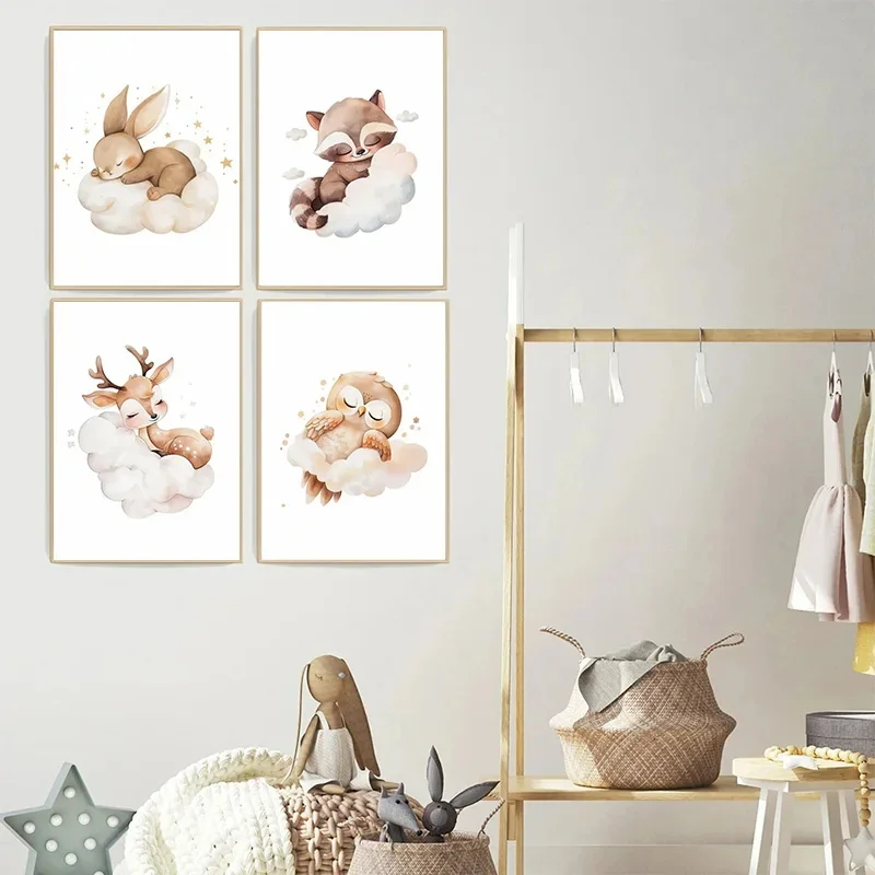 Cartoon Cloud Animal Canvas Pa - đánh giá và giá Baby Nursery Frames
