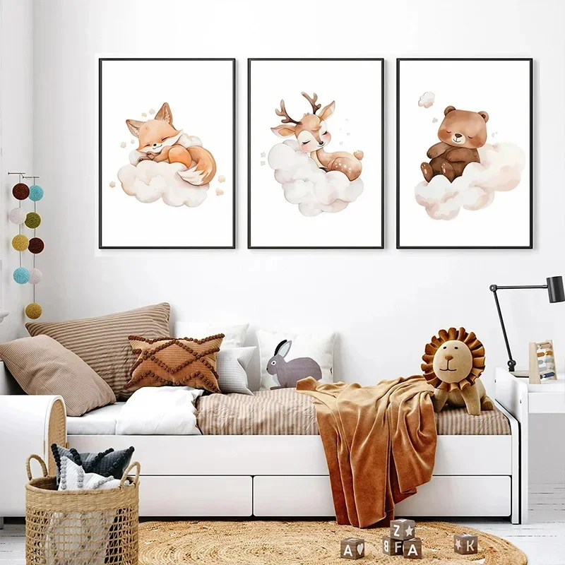 Cartoon Cloud Animal Canvas Pa - đánh giá và giá Baby Nursery Frames