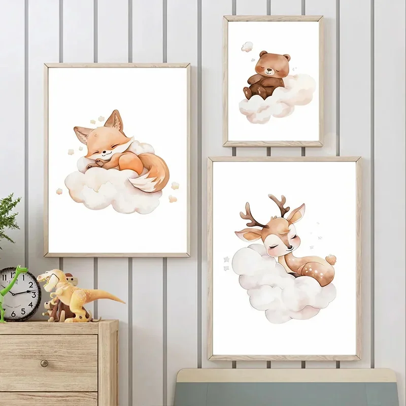 Cartoon Cloud Animal Canvas Pa - đánh giá và giá Baby Nursery Frames