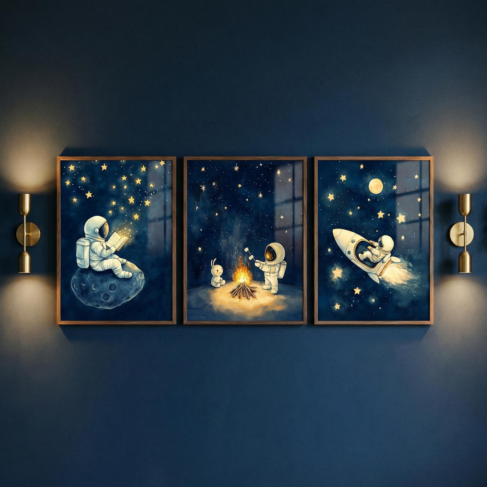 Astronaut Space Wall Art Set o - đánh giá và giá Baby Nursery Frames