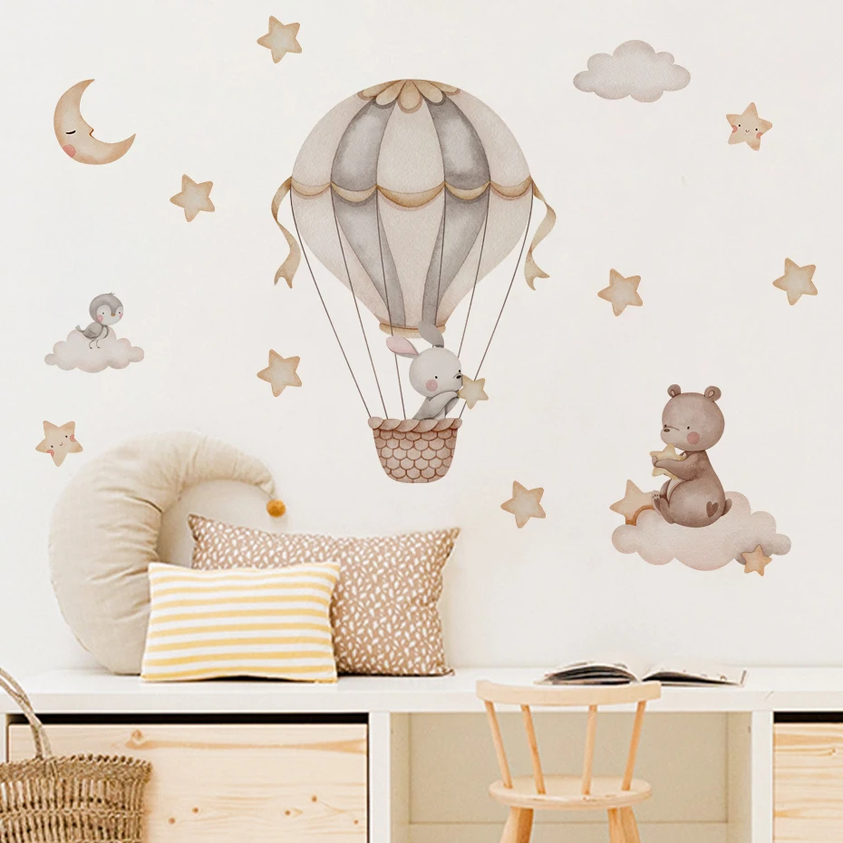 Watercolor Bear Hot Air Balloo - đánh giá và giá Baby Nursery Boy