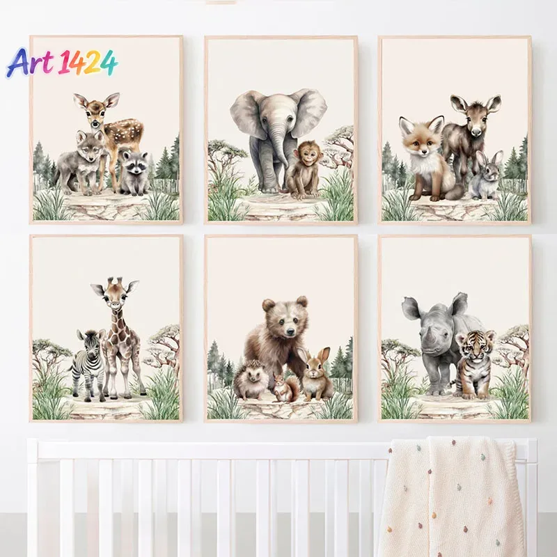 1pcs(No frame)Elephant Giraffe - đánh giá và giá Baby Nursery Frames