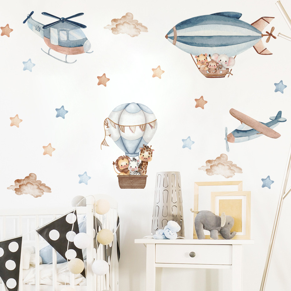 Watercolor Animals Hot Air Bal - đánh giá và giá Baby Nursery Boy