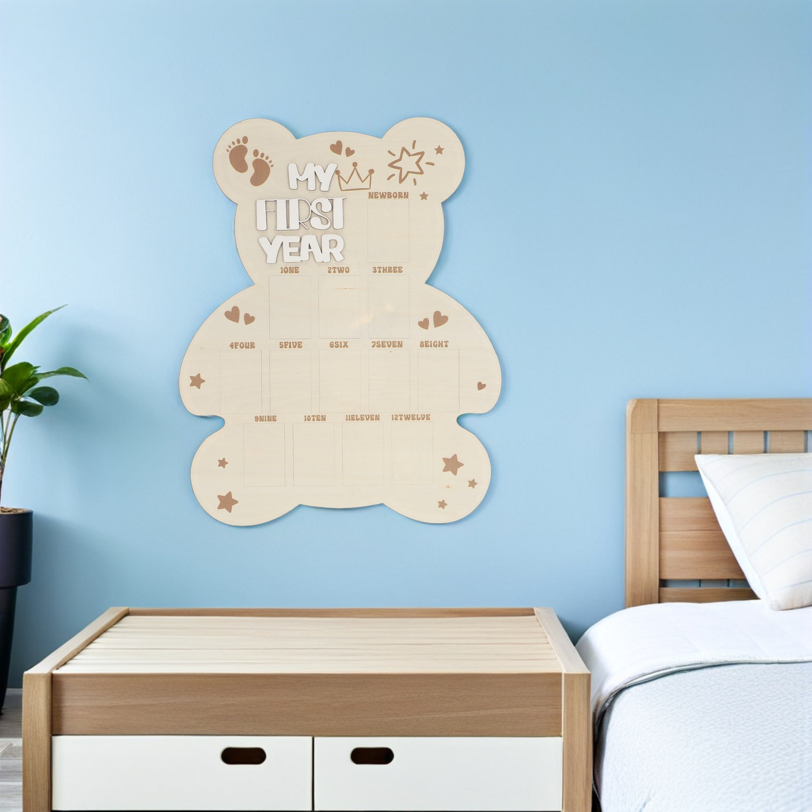 Newborn Photo Board Wooden Bab - đánh giá và giá Baby Nursery Frames