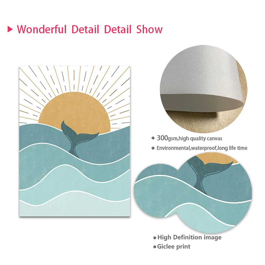 1pc frameless Fish Whale Seagu - đánh giá và giá Baby Girl Nursery Quotes
