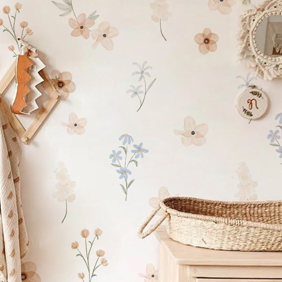 Watercolor Flowers Wall Sticke - đánh giá và giá Baby Girl Nursery Quotes